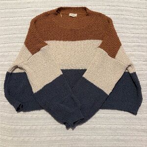 Debut Textured Knit Sweater in Brown